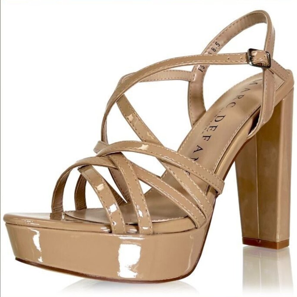 Marc Defang Leah Nude Platform Heel Tippy Tops Pageant Modeling Prom Fashion 10